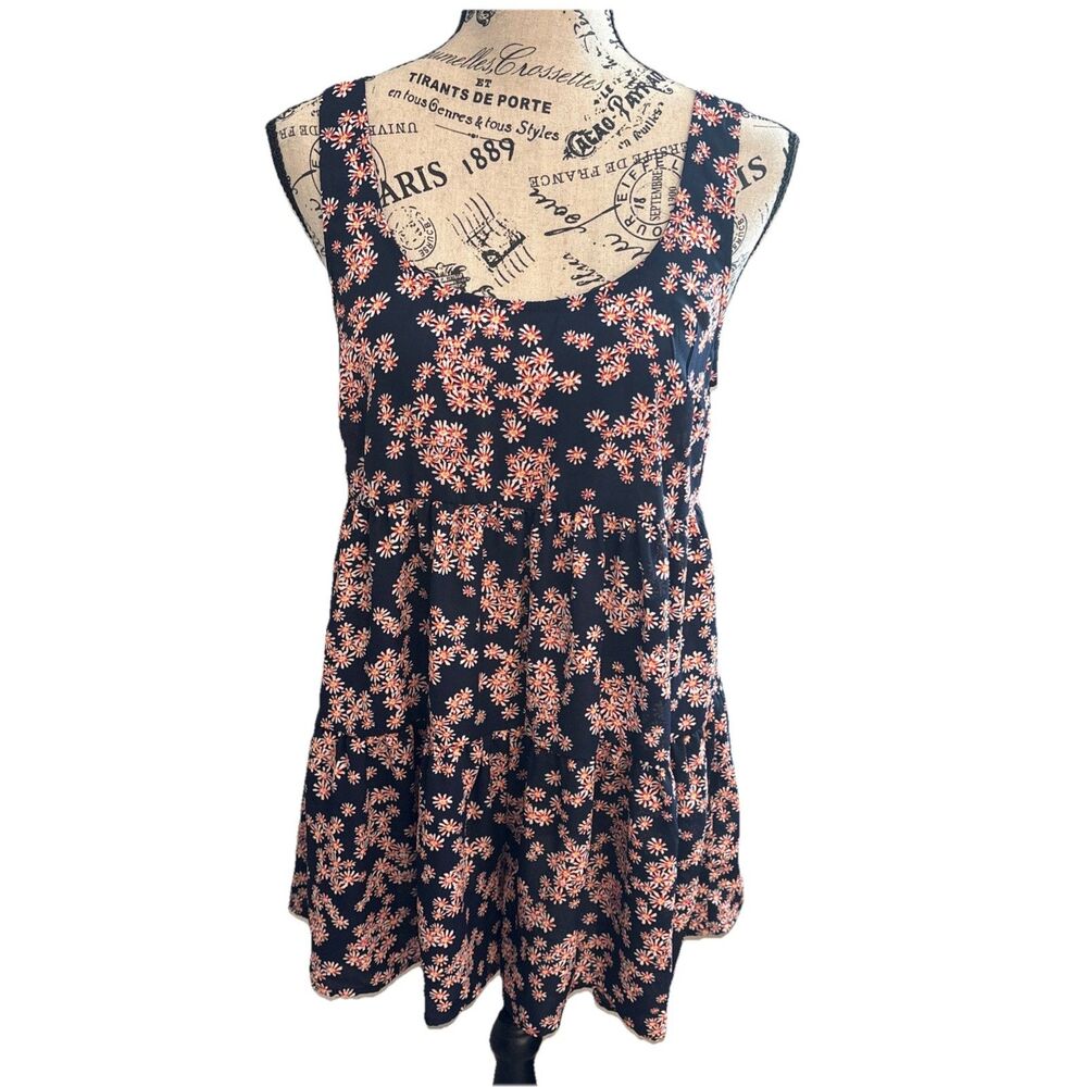 Urban Outfitters Babydoll Jumper Size Small Floral Blue Romper Shorts Boho Chic